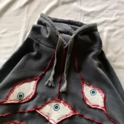 Discount OUKU Men's Unisex Hoodie Sweatshirt Hooded Eye Patchwork Drawstring Sports & Outdoor Daily Holiday Streetwear Basic Casual Spring & Fall Clothing Apparel Hoodies Sweatshirts Dark Gray