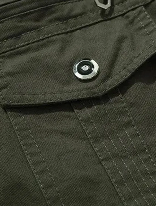 Discount OUKU Men's Utility Jacket Transition Jacket Going out Pocket All Seasons Plain Classic Lapel Regular Black Khaki Army Green Jacket