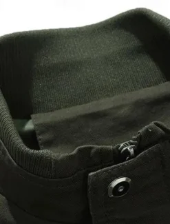 Discount OUKU Men's Utility Jacket Transition Jacket Going out Pocket All Seasons Plain Classic Lapel Regular Black Khaki Army Green Jacket