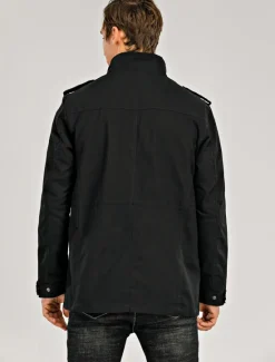 Clearance OUKU Men's Utility Jacket Transition Jacket Going out Zipper Pocket Spring & Fall Solid Colored Military Standing Collar Regular Cotton Regular Fit Black Army Green Khaki Jacket
