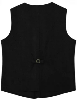 Hot OUKU Men's Vest Gilet Daily Date Vacation Fashion Business Spring & Fall Button Pocket Polyester Comfortable Plaid Single Breasted One-button V Neck Regular Fit Black Gray Vest