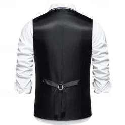 Clearance OUKU Men's Vest Gilet Daily Wear Vacation Going out Vintage Fashion Spring & Fall Button Polyester Comfortable Plain Single Breasted V Neck Regular Fit Black Burgundy Dark Navy Vest