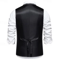 Clearance OUKU Men's Vest Gilet Daily Wear Vacation Going out Vintage Fashion Spring & Fall Button Polyester Comfortable Plain Single Breasted V Neck Regular Fit Black Burgundy Khaki Vest
