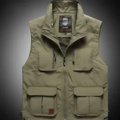 Outlet OUKU Men's Vest Gilet Fishing Vest Hiking Vest Sleeveless Vest Gilet Jacket Fishing Daily Wear Festival Business Basic Summer Multi Pocket Nylon Breathable Soft Comfortable Solid Colored Zipper Turndown