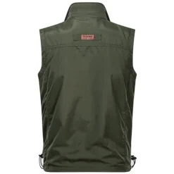 Sale OUKU Men's Vest Gilet Fishing Vest Hiking Vest Sleeveless Vest Gilet Jacket Outdoor Holiday Streetwear Chic & Modern Summer Spring Pocket Quick Dry Polyester / Cotton Breathable Pure Color Zipper Stand