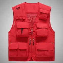Outlet OUKU Men's Vest Gilet Fishing Vest Hiking Vest Sleeveless Vest Gilet Jacket Outdoor Street Holiday Daily Wear Streetwear Chic & Modern Summer Spring Pocket Polyester Breathable Quick Dry Pure Color Zipper