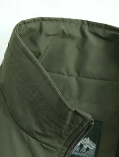 Clearance OUKU Men's Vest Gilet Fishing Vest Hiking Vest Daily Date Vacation Fashion Casual Spring & Fall Pocket Nylon Comfortable Mountain Zipper Stand Collar Regular Fit Black Khaki Army Green Dark Blue Vest