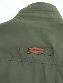 Clearance OUKU Men's Vest Gilet Fishing Vest Hiking Vest Daily Date Vacation Fashion Casual Spring & Fall Pocket Nylon Comfortable Mountain Zipper Stand Collar Regular Fit Black Khaki Army Green Dark Blue Vest