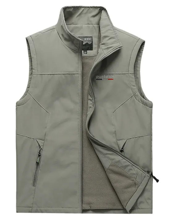 Best OUKU Men's Vest Gilet Fishing Vest Hiking Vest Sleeveless Vest Gilet Jacket Outdoor Street Daily Going out Streetwear Sporty Fall Winter Pocket Full Zip Polyester Windproof Warm Breathable Solid Color