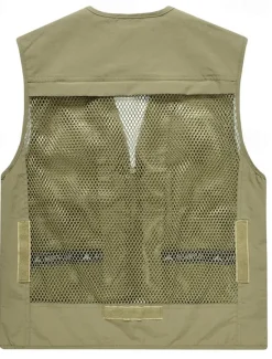 Discount OUKU Men's Vest Gilet Fishing Vest Hiking Vest Daily Date Vacation Fashion Casual Spring & Summer Pocket Nylon Breathable Comfortable Plain Zipper V Neck Regular Fit Black Red Navy Blue Royal Blue Vest