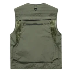 Sale OUKU Men's Vest Gilet Fishing Vest Hiking Vest Sleeveless Vest Gilet Jacket Outdoor Street Holiday Daily Wear Streetwear Chic & Modern Summer Spring Pocket Polyester Breathable Quick Dry Pure Color Zipper