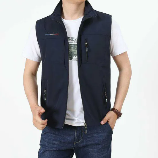 New OUKU Men's Vest Gilet Fishing Vest Hiking Vest Sleeveless Vest Gilet Jacket Outdoor Street Holiday Daily Wear Streetwear Chic & Modern Spring Fall Pocket Polyester Warm Quick Dry Pure Color Zipper Turndown
