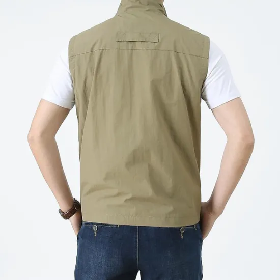 New OUKU Men's Vest Gilet Fishing Vest Hiking Vest Sleeveless Vest Gilet Jacket Outdoor Street Holiday Daily Wear Streetwear Chic & Modern Spring Fall Pocket Polyester Warm Quick Dry Pure Color Zipper Turndown