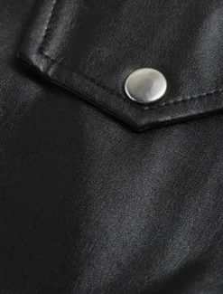 Hot OUKU Men's Vest Gilet Leather Vest Daily Date Vacation Fashion Casual Spring & Fall Pocket PU Leather Comfortable Plain Zipper Lapel Regular Fit Vest Black