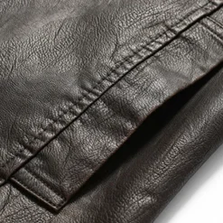 Online OUKU Men's Vest Gilet Wedding Event / Party Daily Fashion Business Fall & Winter Pocket Fleece PU Leather Thermal Warm Plain Zipper Stand Collar Regular Fit Vest Coffee