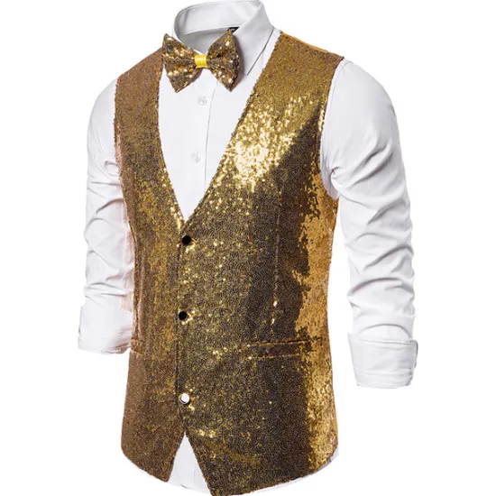 Clearance OUKU Men's Vest Gilet Wedding Party Party / Evening Going out Streetwear Casual Spring Fall Pocket Polyester Warm Quick Dry Solid Color Single Breasted V Neck Regular Fit Silver Black Red Royal Blue Vest