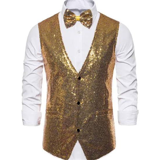 Clearance OUKU Men's Vest Gilet Wedding Party Party / Evening Going out Streetwear Casual Spring Fall Pocket Polyester Warm Quick Dry Solid Color Single Breasted V Neck Regular Fit Silver Black Red Royal Blue Vest