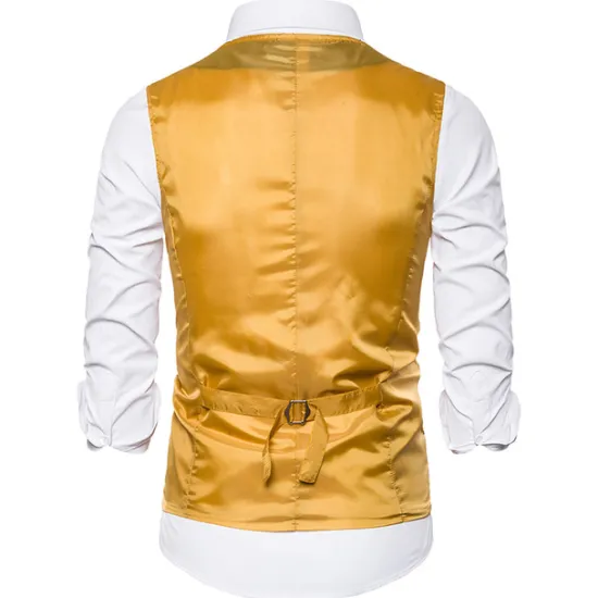 Clearance OUKU Men's Vest Gilet Wedding Party Party / Evening Going out Streetwear Casual Spring Fall Pocket Polyester Warm Quick Dry Solid Color Single Breasted V Neck Regular Fit Silver Black Red Royal Blue Vest