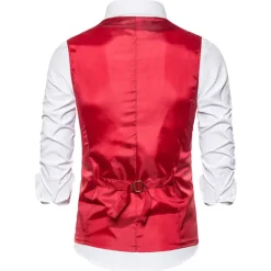 Clearance OUKU Men's Vest Gilet Wedding Party Party / Evening Going out Streetwear Casual Spring Fall Pocket Polyester Warm Quick Dry Solid Color Single Breasted V Neck Regular Fit Silver Black Red Royal Blue Vest