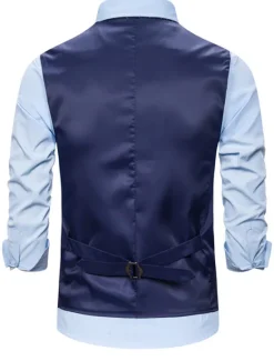 Outlet OUKU Men's Vest Gilet Wedding Smart Casual Polyester Geometric V Neck Skinny Red Purple Gold Vest