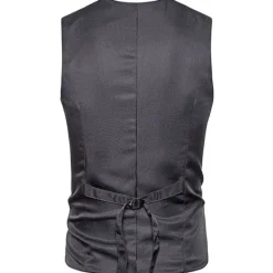 Clearance OUKU Men's Vest Leather Vest Daily Wear Vacation Going out Fashion Basic Spring & Fall Button Polyester Faux Leather Comfortable Color Block Single Breasted V Neck Regular Fit Dark-Gray Black Dark Navy