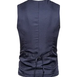 Clearance OUKU Men's Vest Leather Vest Daily Wear Vacation Going out Fashion Basic Spring & Fall Button Polyester Faux Leather Comfortable Color Block Single Breasted V Neck Regular Fit Dark-Gray Black Dark Navy