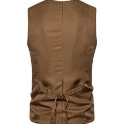 Clearance OUKU Men's Vest Leather Vest Daily Wear Vacation Going out Fashion Basic Spring & Fall Button Polyester Faux Leather Comfortable Color Block Single Breasted V Neck Regular Fit Dark-Gray Black Dark Navy