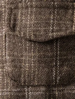 Best OUKU Men's Vest Waistcoat Daily Wear Vacation Going out Vintage British Spring & Fall Button Polyester Comfortable Plaid Single Breasted Lapel Regular Fit Grey Black khaki Vest