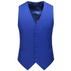 New OUKU Men's Vest Waistcoat Formal Wedding Work Business Business Formal Style Spring Fall Pocket Polyester Quick Dry Pure Color Single Breasted V Neck Regular Fit Black White Yellow Pink Vest