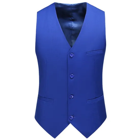 New OUKU Men's Vest Waistcoat Formal Wedding Work Business Business Formal Style Spring Fall Pocket Polyester Quick Dry Pure Color Single Breasted V Neck Regular Fit Black White Yellow Pink Vest
