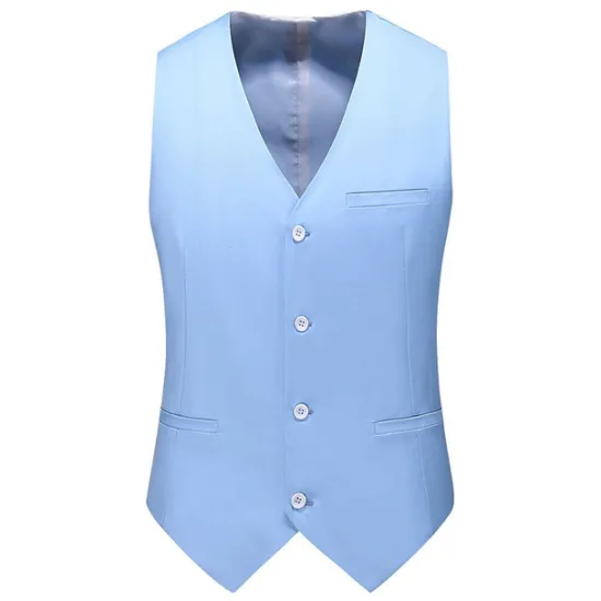 New OUKU Men's Vest Waistcoat Formal Wedding Work Business Business Formal Style Spring Fall Pocket Polyester Quick Dry Pure Color Single Breasted V Neck Regular Fit Black White Yellow Pink Vest