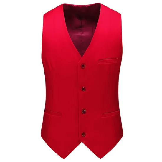 New OUKU Men's Vest Waistcoat Formal Wedding Work Business Business Formal Style Spring Fall Pocket Polyester Quick Dry Pure Color Single Breasted V Neck Regular Fit Black White Yellow Pink Vest