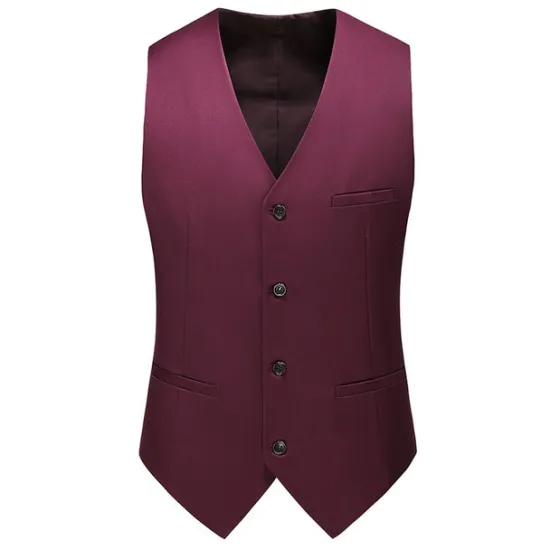 New OUKU Men's Vest Waistcoat Formal Wedding Work Business Business Formal Style Spring Fall Pocket Polyester Quick Dry Pure Color Single Breasted V Neck Regular Fit Black White Yellow Pink Vest