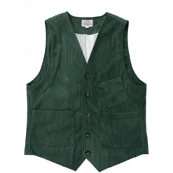 Sale OUKU Men's Vest Waistcoat Gilet Vacation Party Business Fashion Casual Spring Fall Buttons Pocket Polyester Corduroy Comfortable Solid Color Single Breasted One-button V Neck Regular Fit Dark Brown Black