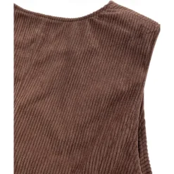 Outlet OUKU Men's Vest Waistcoat Gilet Vacation Party Business Fashion Casual Spring Fall Buttons Pocket Polyester Corduroy Comfortable Solid Color Single Breasted One-button V Neck Regular Fit Dark Brown Black