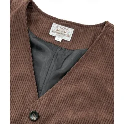 Outlet OUKU Men's Vest Waistcoat Gilet Vacation Party Business Fashion Casual Spring Fall Buttons Pocket Polyester Corduroy Comfortable Solid Color Single Breasted One-button V Neck Regular Fit Dark Brown Black