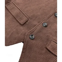Outlet OUKU Men's Vest Waistcoat Gilet Vacation Party Business Fashion Casual Spring Fall Buttons Pocket Polyester Corduroy Comfortable Solid Color Single Breasted One-button V Neck Regular Fit Dark Brown Black
