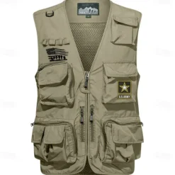 New OUKU Men's Vest Waistcoat Gilet Fishing Vest Hiking Vest Sports Outdoor Fishing Photography Camping & Hiking Casual Fall Winter Mesh Side Pockets Quick Dry Double Layered Polyester Tactical Practical