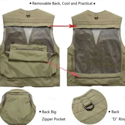 New OUKU Men's Vest Waistcoat Gilet Fishing Vest Hiking Vest Sports Outdoor Fishing Photography Camping & Hiking Casual Fall Winter Mesh Side Pockets Quick Dry Double Layered Polyester Tactical Practical