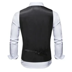 Discount OUKU Men's Vest Waistcoat Gilet Wedding Office & Career Daily Wear Party / Cocktail Business Modern Contemporary Spring Fall Embroidered Pocket Print Button-Down Polyester Soft Outdoor Comfortable Flower