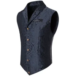 Sale OUKU Men's Vest Waistcoat Outdoor Daily Wear Vacation Going out Fashion Basic Fall & Winter Button Polyester Warm Plain Single Breasted Lapel Regular Fit Black White Red Blue Vest