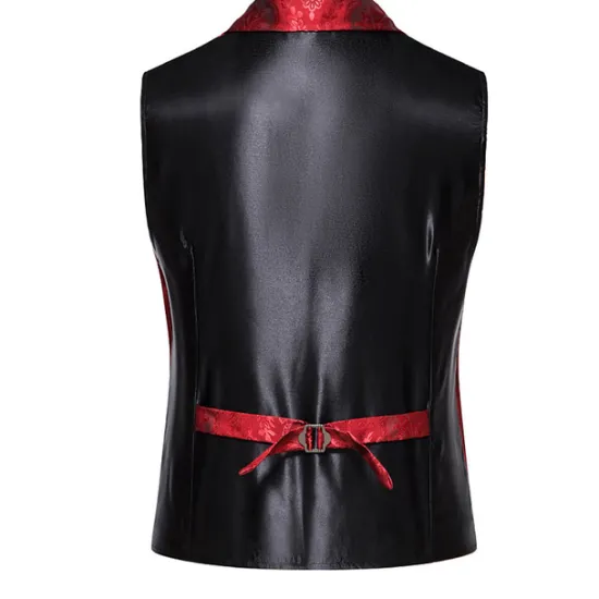 Sale OUKU Men's Vest Waistcoat Outdoor Daily Wear Vacation Going out Fashion Basic Fall & Winter Button Polyester Warm Plain Single Breasted Lapel Regular Fit Black White Red Blue Vest