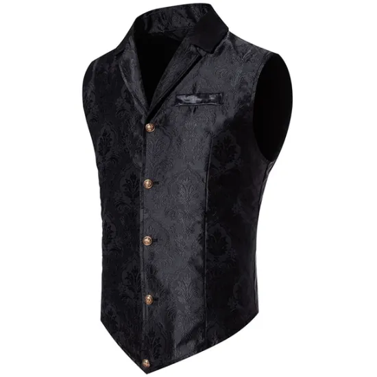Sale OUKU Men's Vest Waistcoat Outdoor Daily Wear Vacation Going out Fashion Basic Fall & Winter Button Polyester Warm Plain Single Breasted Lapel Regular Fit Black White Red Blue Vest