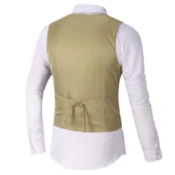 Clearance OUKU Men's Vest Waistcoat Wedding Office & Career Daily Wear Going out Business Traditional / Classic Spring Fall Button Pocket Polyester 95% Cotton Outdoor Comfortable Wedding Pure Color Single Breasted Dark Red