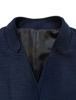 Hot OUKU Men's Vest Waistcoat Wedding Business Daily Business Casual Spring Fall Pocket Polyester Breathable Plain Single Breasted V Neck Regular Fit Vest Navy Blue