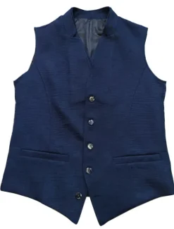 Hot OUKU Men's Vest Waistcoat Wedding Business Daily Business Casual Spring Fall Pocket Polyester Breathable Plain Single Breasted V Neck Regular Fit Vest Navy Blue