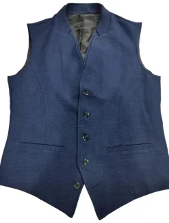 Hot OUKU Men's Vest Waistcoat Wedding Business Daily Business Casual Spring Fall Pocket Polyester Breathable Plain Single Breasted V Neck Regular Fit Vest Navy Blue