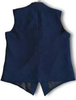 Hot OUKU Men's Vest Waistcoat Wedding Business Daily Business Casual Spring Fall Pocket Polyester Breathable Plain Single Breasted V Neck Regular Fit Vest Navy Blue