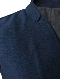 Hot OUKU Men's Vest Waistcoat Wedding Business Daily Business Casual Spring Fall Pocket Polyester Breathable Plain Single Breasted V Neck Regular Fit Vest Navy Blue