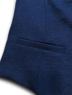 Hot OUKU Men's Vest Waistcoat Wedding Business Daily Business Casual Spring Fall Pocket Polyester Breathable Plain Single Breasted V Neck Regular Fit Vest Navy Blue
